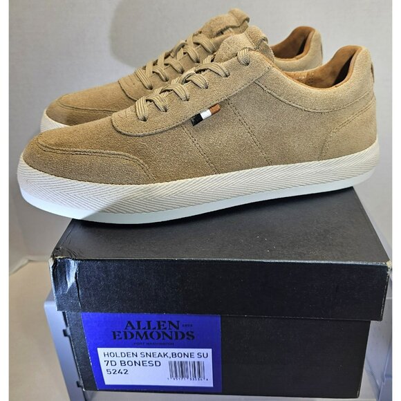 Allen Edmonds Men\'s Bone Beige Suede Holden Beach Comfort Sneaker Size 7D main image 16
